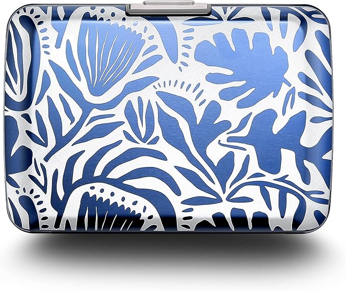 ÖGON -DESIGNS- Aluminum card holder with metal lock, RFID protection against fraud and demagnetization, compact wallet, Smart Case OSLO model