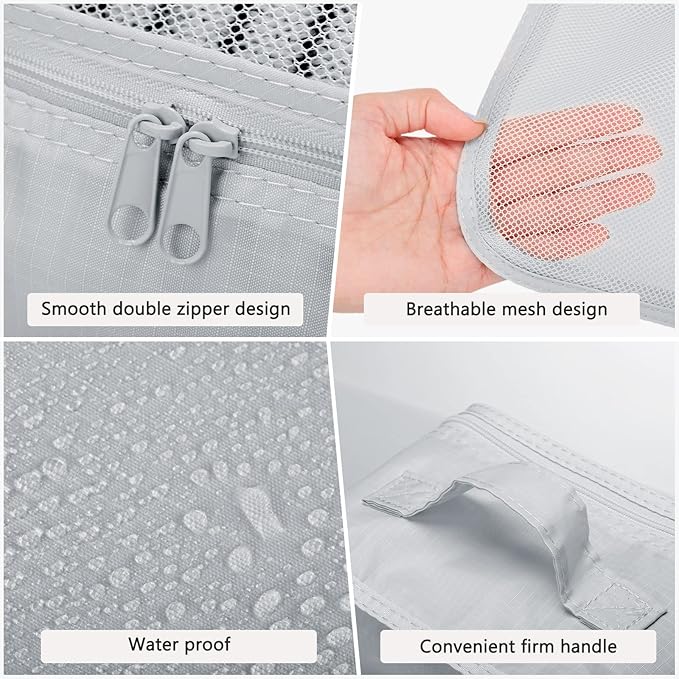 Reginary 6 Set Travel Packing Cubes Luggage Organizer Set Lightweight Suitcase with Shoe Bag for Clothes Toiletries