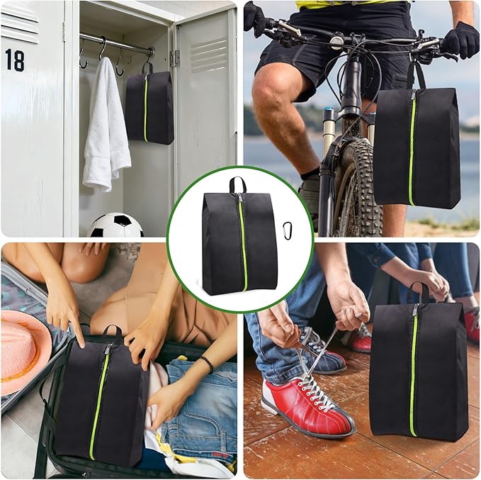 Roliwils 2 Pack Smell Proof Shoe Cleat Bag with Reinforced Handle | Odor-resistant Cleat Bag with Carabiner | Travel Shoe Organizer for Men | Baseball Soccer Footwear Storage