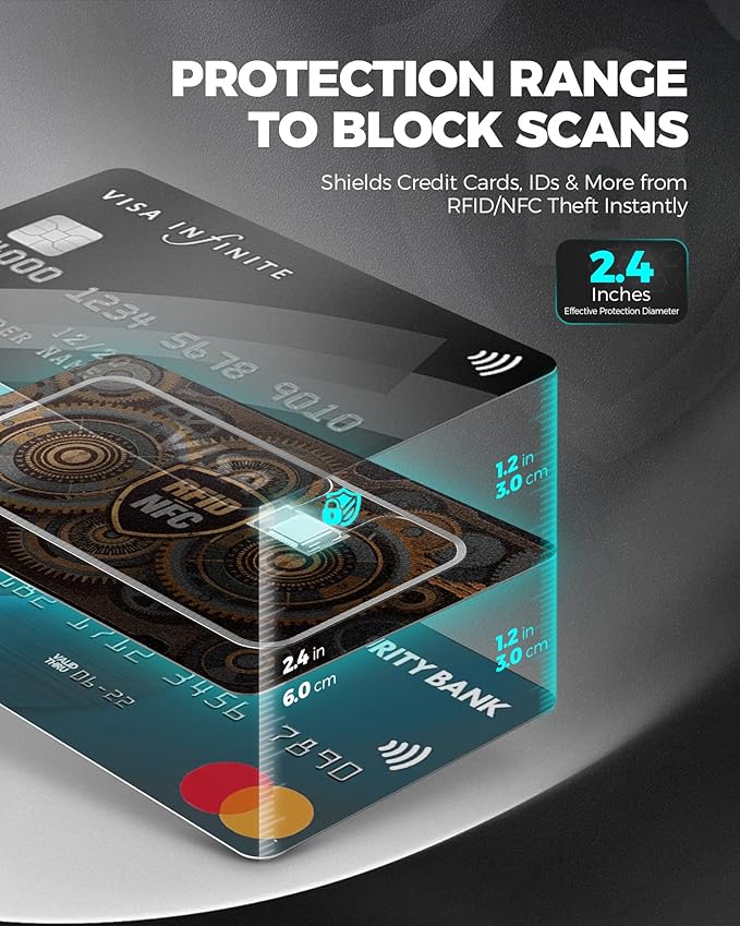DUGRAFT 8 Pack RFID Blocking Cards Credit Card Protectors Anti-Theft Card Blocker NFC Contactless Protection for Entire Wallet, Travel Essentials, Steampunk