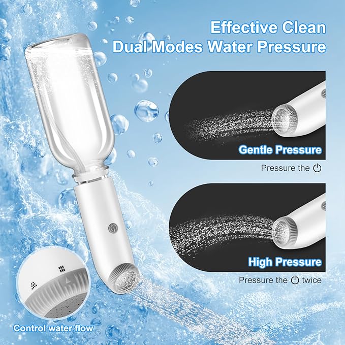 Portable Travel Bidet with Gravity Ball, 360° Full Usage Electric Handheld Bidet Sprayer, Rechargeable USB-C, Dual Modes Feminine Washer for Postpartum Care, Camping & Personal Hygiene