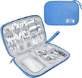 Lcsmaokin Electronics Travel Organizer,Portable Waterproof Electronic Travel Storage Bag for Small Charging Cord Storage,Charger,Small Electronics,SD Card etc,for Travel,Business -Sky Blue
