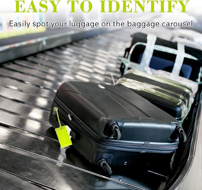 10 Pack Luggage Tags for Suitcases, Airplane Travel Essentials for Flying, International Travel Must Haves, and Luggage Accessories by Sodsay