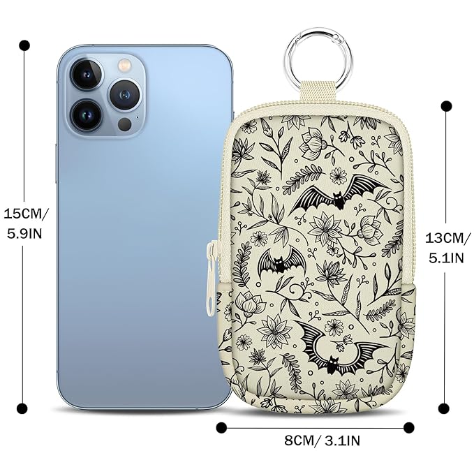 Gothic Bats Hand Sanitizer Spray Case, Cute Hand Sanitizer Holder Zippered Pouch, Fashion Accessory with Snap Hook for Glow Mist and Power Mist 1FL OZ