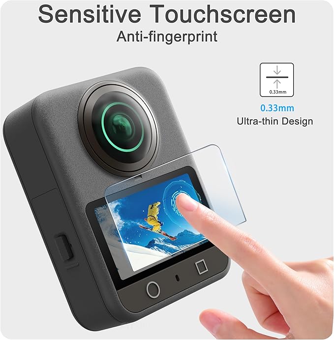 FiTSTILL Tempered Glass Screen Protector for DJI OSMO 360,Tempered Glass Screen Cover Ultra HD 9H Hardness,Scratch Resistant film OSMO360 Accessories kit