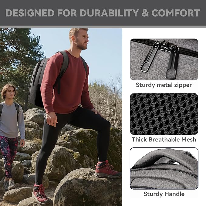 AREYTECO Travel Backpack, 18.4 Inch Extra Large Laptop Backpack Airline Approved, Business Anti Theft Sturdy Work Computer College High School Backpack Bag Fits 18 Inch Notebook for Men Women, Grey