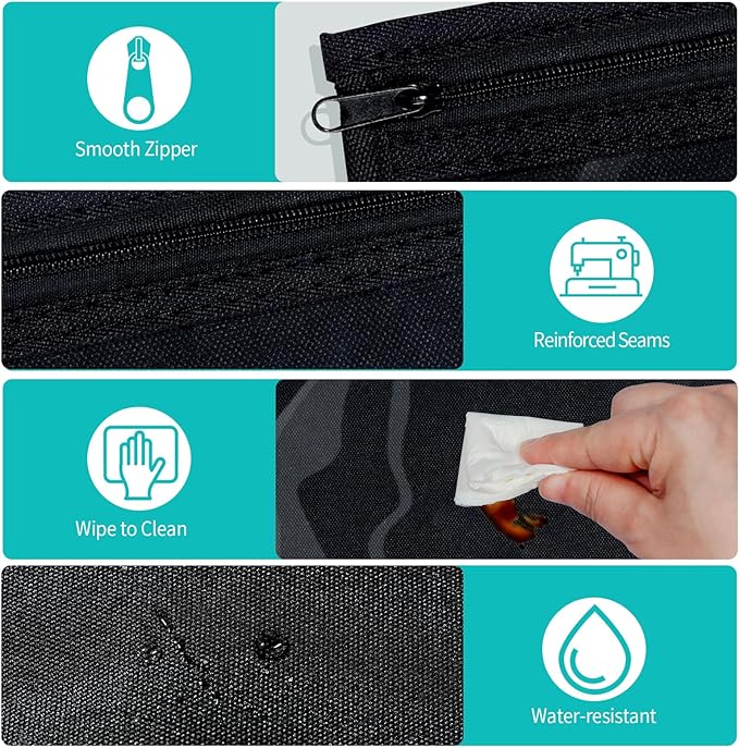 HIONXMGA TSA Approved Toiletry Bag, Set of 3 Clear Travel Toiletry Bag Quart Size Zipper Travel Pouch, Waterproof Makeup Cosmetic Bag for Women Men Kids Toiletries Carry on, Black Large