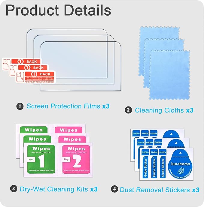 FiTSTILL Tempered Glass Screen Protector for DJI OSMO 360,Tempered Glass Screen Cover Ultra HD 9H Hardness,Scratch Resistant film OSMO360 Accessories kit