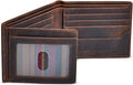 Men's Leather Wallet with RFID Blocking 2 ID Windows in Full Grain Crazy Horse Leather