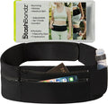 StashBandz Adjustable Running Belt - 3 Zippered Pockets + Water Bottle Holder, No-Bounce Travel Money Belt, Sports Fanny Pack, Waist Pack with Key Clip, Fits Any Size Phone, Passport & More