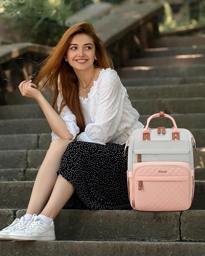 LOVEVOOK Laptop Backpack for Women, 17.3'' Waterproof Nurse Bag Teacher Work Backpack Purse for Women, Travel Computer Backpack for College Office Business Ladies