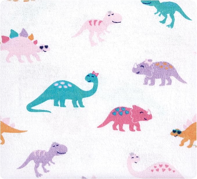 Hudson Baby Unisex Baby Cotton Flannel Receiving Blankets, CuteASaurus, One Size
