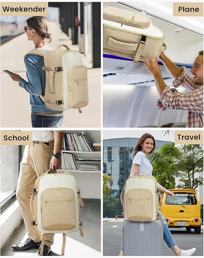 LOVEVOOK Large Travel Backpack for Women & Men, 40L Carry on Backpack for Airplanes, TSA Personal Item Travel Bag fits 17" Laptop, Waterproof Weekender Essentials Airline Approved with 3 Packing Cubes