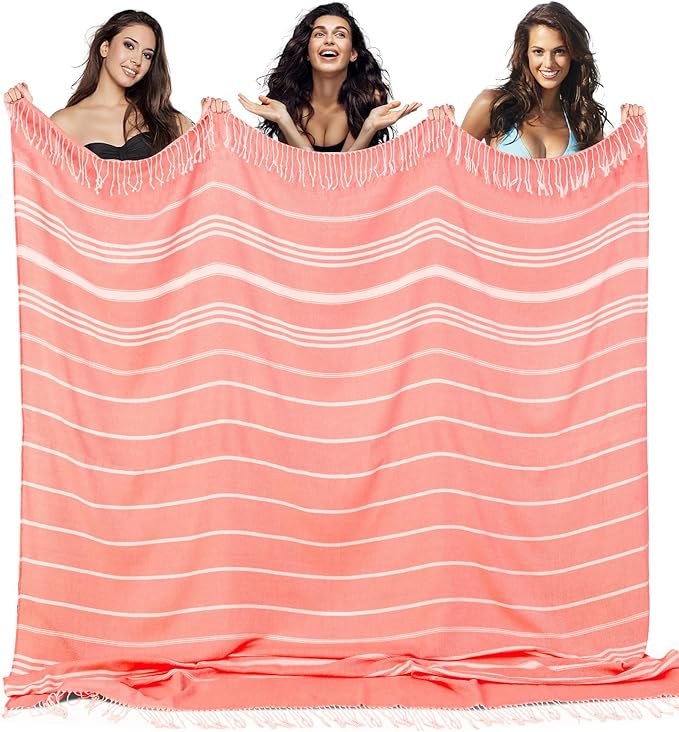 Extra Large Throw Blanket Giant Turkish Beach Towel Airplane Travel Essentials Camping Gear Must Haves Accessories Flight Hawaii Honeymoon Summer Vacation Stuff Camper Roadtrip Road Trip Gadgets