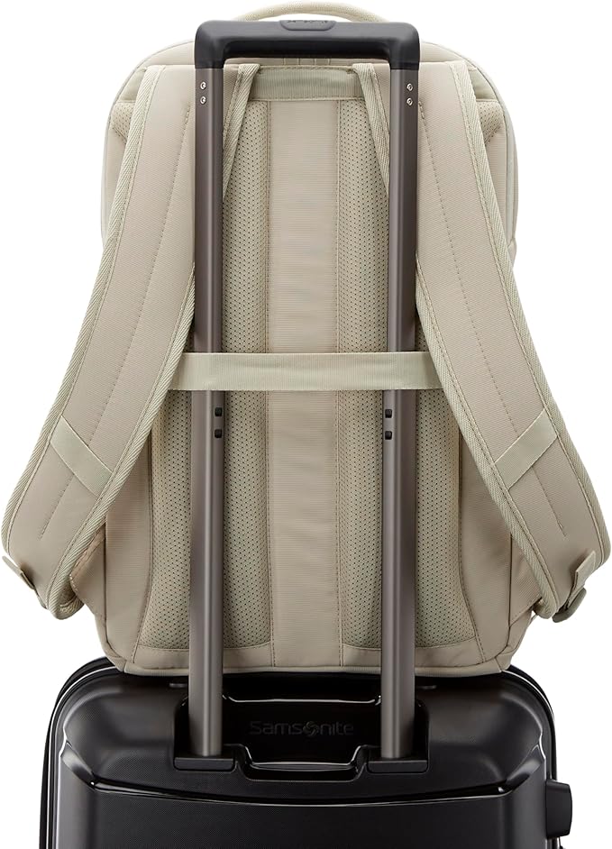 Samsonite Better Than Basic Backpack - Dedicated Laptop Compartment, Quick Stash Front Pockets and Lightweight Breathable Airmesh - Limestone Grey
