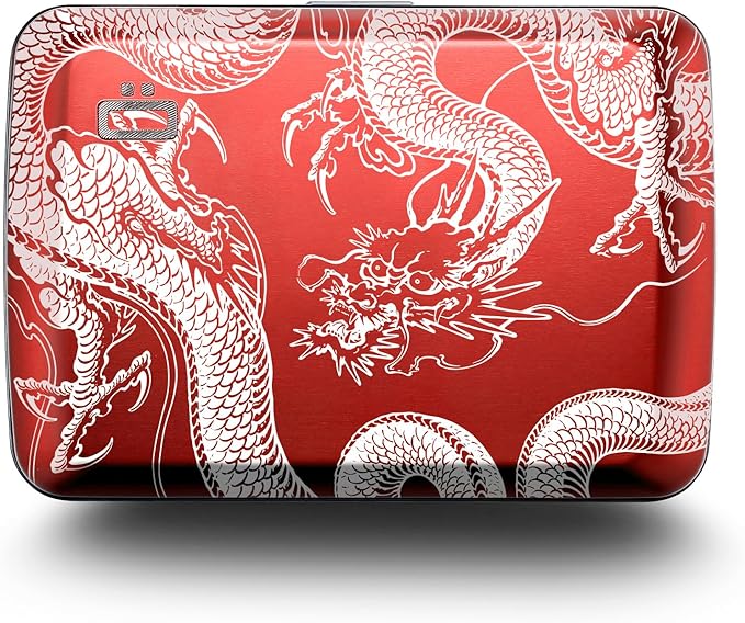 ÖGON -DESIGNS- Aluminum card holder with metal lock, RFID protection against fraud and demagnetization, compact wallet, Smart Case OSLO model