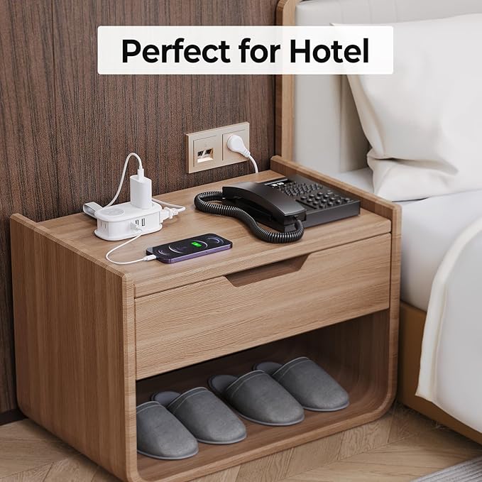 Travel Power Strip, ORICO 4 Outlets 3 USB Ports (1 USB C) with 4FT Wrapped Short Extension Cord, Compact Power Strip for Hotel Travel Essentials Cruise Approved-AP3