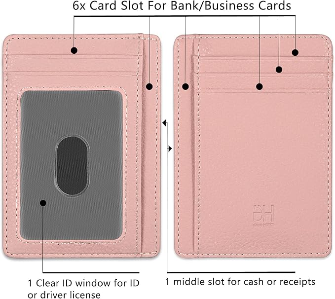GH GOLD HORSE Slim RFID Blocking Card Holder Minimalist Leather Front Pocket Wallet for Women | Slim, RFID Blocking, Minimalist, Front Pocket