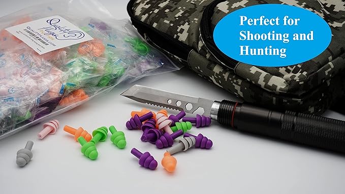50 Pair of Soft Reusable Silicone Ear Plugs for Sleeping Swimming Concert Music Construction Work Industrial Shooting - Hearing Protection up to 25dB NRR - Waterproof Ear Plugs for Swimming Adult Men