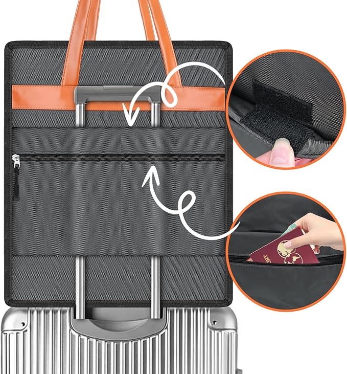 SelfTek Shoe Bags for Travel with Handle, Waterproof Large-Capacity Family Travel Shoe Bag Organizer for Multiple Shoes, Shoe Travel Bags for Packing, Suitable for Luggage Handle- Grey
