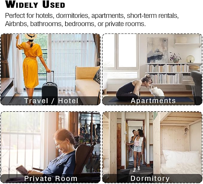 Adjustable Portable Door Lock, Hotel Door Stoppers for Travelers Safety to Prevent Unauthorized Entry,for Traveling Hotel Home Apartment College