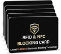 SaiTech IT 5 Pack RFID Blocking Card, One Card Protects Entire Wallet Purse, NFC Contactless Bank Debit Credit Card Protector ID ATM Guard Card Blocker–(Black)