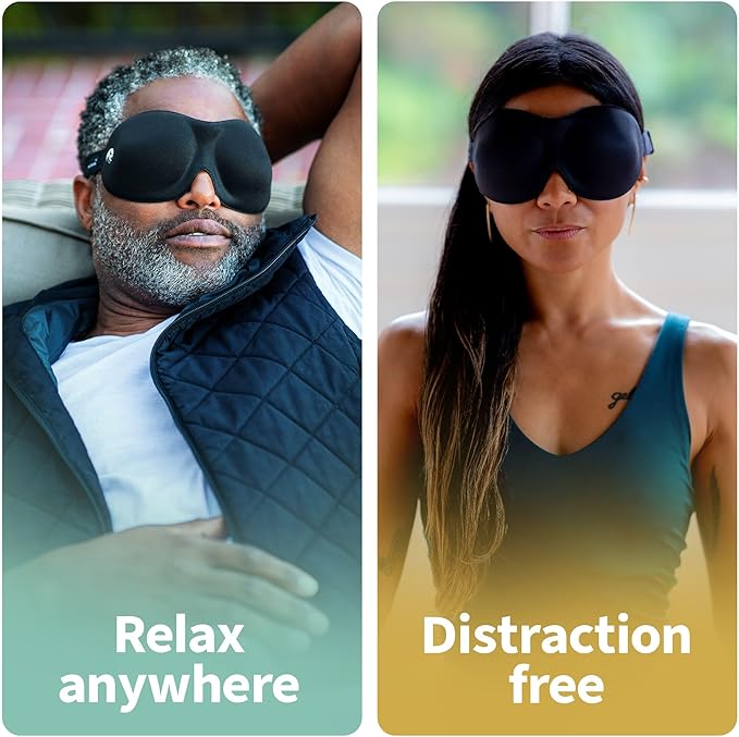 Nidra Contoured Sleep Mask for Side Sleepers – Zero Pressure Fit, Light Blocking Eye Shade for Sleeping & Travel – Blue, Small Size