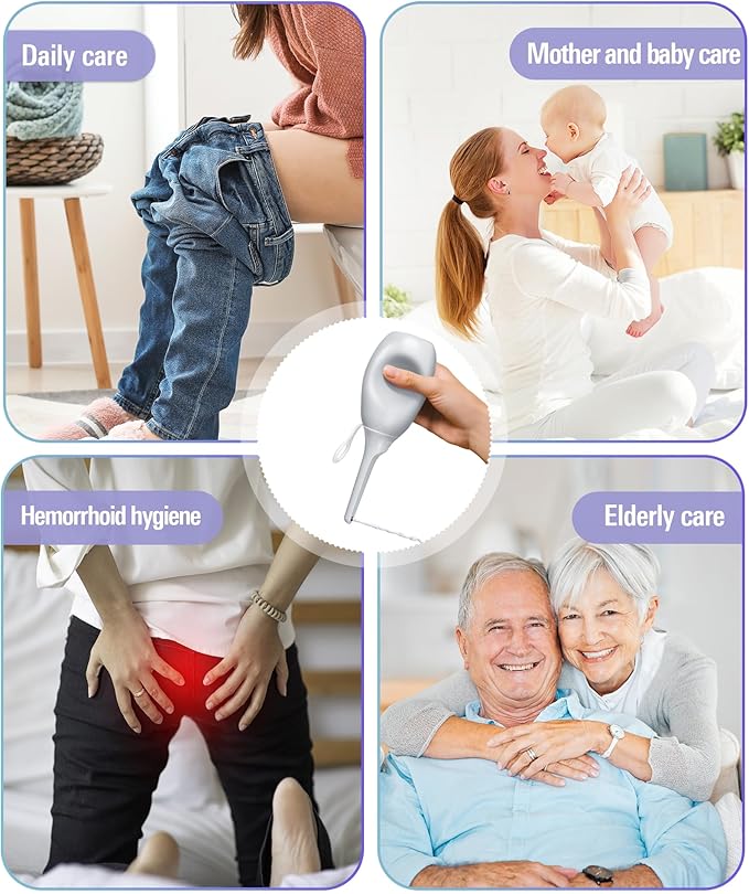 High Pressure Portable Bidet for Travel,Foldable Flip-Top Peri Bottle with Hook Ring,Handheld Bidet Sprayer for Personal Hygiene,BPA-Free,400ML Personal Toilet for Women Men Baby Cleaning(Gray)