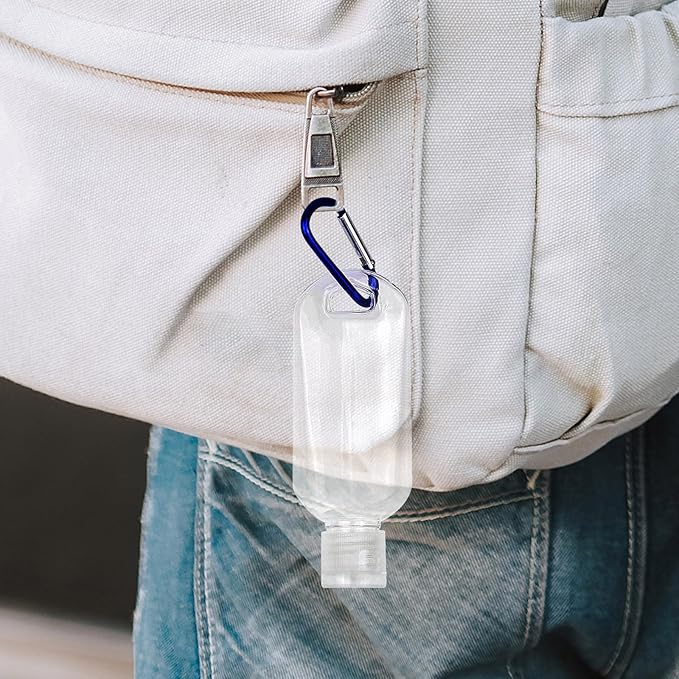 Travel Bottles with Keychain (10 Pcs), 1.7oz (50ml) Portable Plastic Leakproof Squeeze Bottles Kits with Flip Cap - Empty Refillable Containers for Hand Sanitizer Shampoo Conditioner Body Wash Liquid