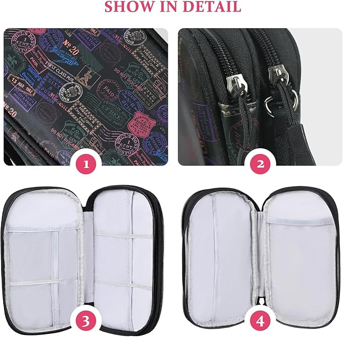 COSHAYSOO Unique Useful Travel Birthday Gifts for Women Travelers, Electronics Cord Cable Organizer Bag Case Tech Pouch Traveling Vacation Cruise Airplane Gadgets Essentials Organization, Vintage