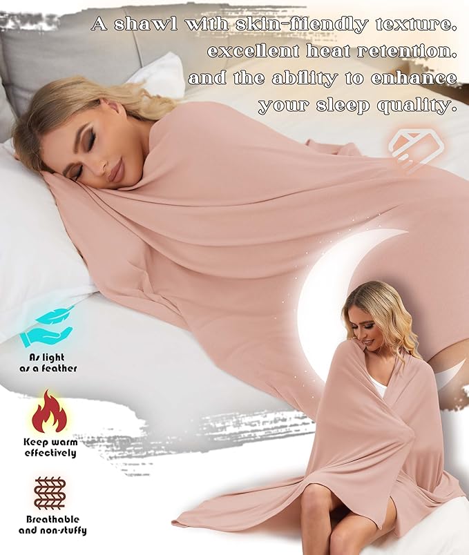 Tencel Cashmere Shawl Wraps for Women,Pashmina Stole Airplane Travel Wool Scarf Blanket Wrap Lightweight UPF 50+