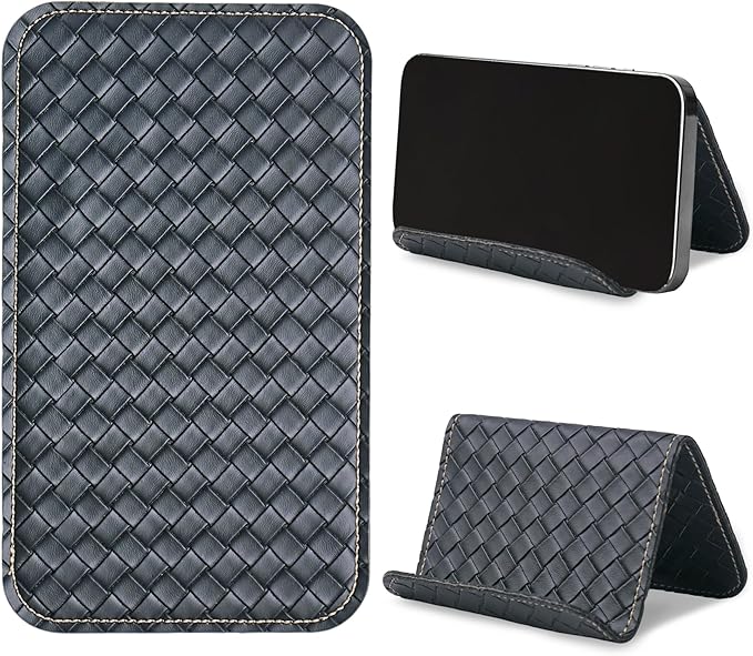QIELIZI Airplane Travel Essentials for Flying Flex Flap Cell Phone Holder & Flexible Tablet Stand for Desk, Bed, Treadmill, Home & in-Flight Airplane Travel Accessories(1-Woven Black)