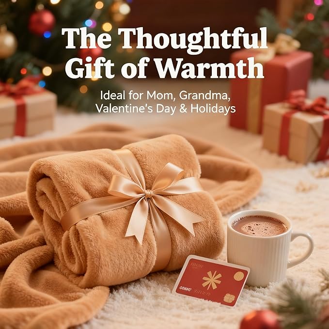 SNZ Wearable Blanket for Womens and Mens, Comfy Flannel Poncho, Snuggie Warm Shawl Wraps for Women, Birthday Gift Ideas