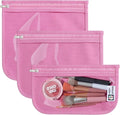 HIONXMGA TSA Approved Toiletry Bag, Set of 3 Clear Travel Toiletry Bag Quart Size Zipper Travel Pouch, Waterproof Makeup Cosmetic Bag for Women Men Kids Toiletries Carry on, Pink