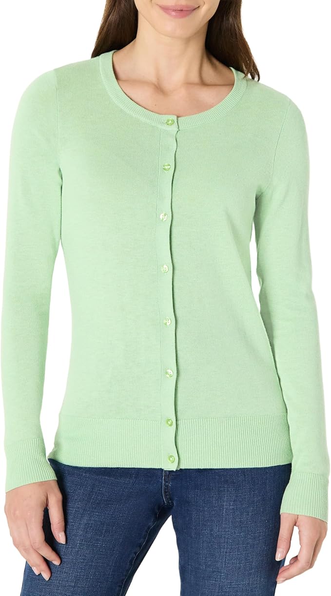 Amazon Essentials Women's Lightweight Crewneck Cardigan Sweater (Available in Plus Size)