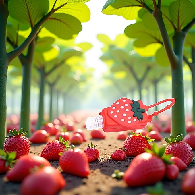 Red Strawberry Empty Travel Bottle Hand Sanitizer,Cartoon Hangable w Cover Silicone Refillable Bottle Cosmetic Container for Hand Soap Holder Refillable Portable Travel Containers