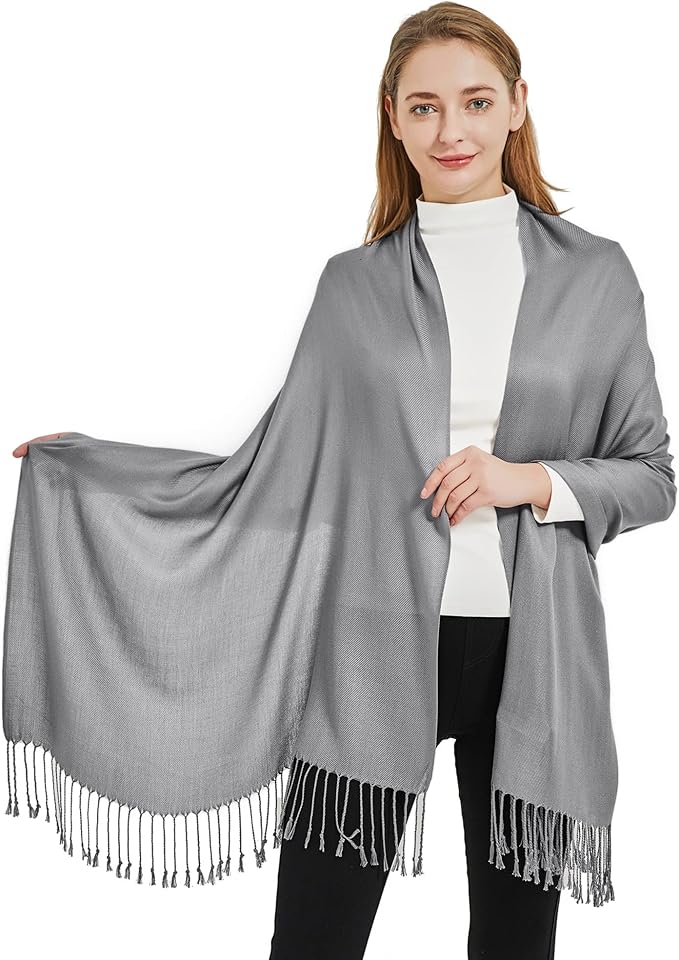 Soft Silky Pashmina Shawl Wraps Solid Colors Scarf for Wedding Evening Dresses