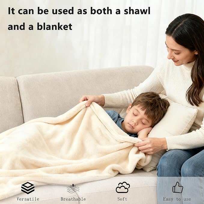 SNZ Wearable Blanket for Womens and Mens, Comfy Flannel Poncho, Snuggie Warm Shawl Wraps for Women, Birthday Gift Ideas