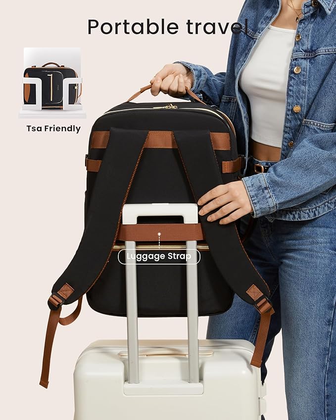 LOVEVOOK 56L Travel Backpack for Women & Men, Airline Approved Carry On Luggage with 3 Packing Cubes, TSA Overnight Bags, Waterproof Personal Item Bag, Weekender Essentials Backpacks fits 17" Laptop