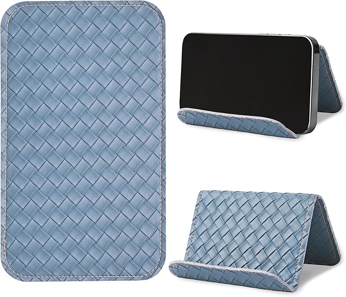 QIELIZI Airplane Travel Essentials for Flying Flex Flap Cell Phone Holder & Flexible Tablet Stand for Desk, Bed, Treadmill, Home & in-Flight Airplane Travel Accessories(1-Woven Blue)