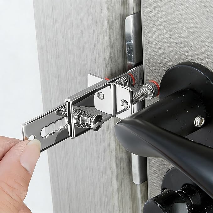 Portable Door Lock for Travel，Hotel Door Safety Locks from Inside，Quick No-Tool Installation, for Additional Safety and Privacy, Perfect for Traveling Hotel Home Apartment College