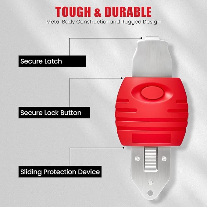 Portable Door Lock for Travel & Home - Hotel Door Locks for Travelers Security, Durable Travel Safety Device for Apartment Airbnb College, Home Security, Travel Essentials, Easy to Use
