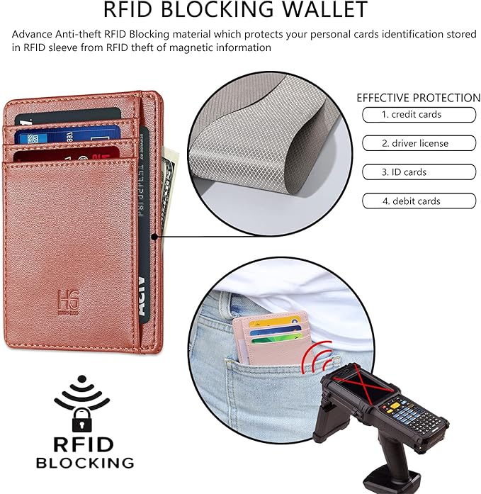 GH GOLD HORSE Slim RFID Blocking Card Holder Minimalist Leather Front Pocket Wallet for Women | Slim, RFID Blocking, Minimalist, Front Pocket