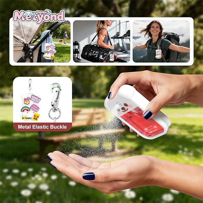 Metyond Dog Silicone Case for Touchland Hand Sanitizer Spray Power Mist 1 FL OZ/30ML for Touchland Case with Keychain, with Cute Charms Accessory Cute Travel Case (1PCS White)