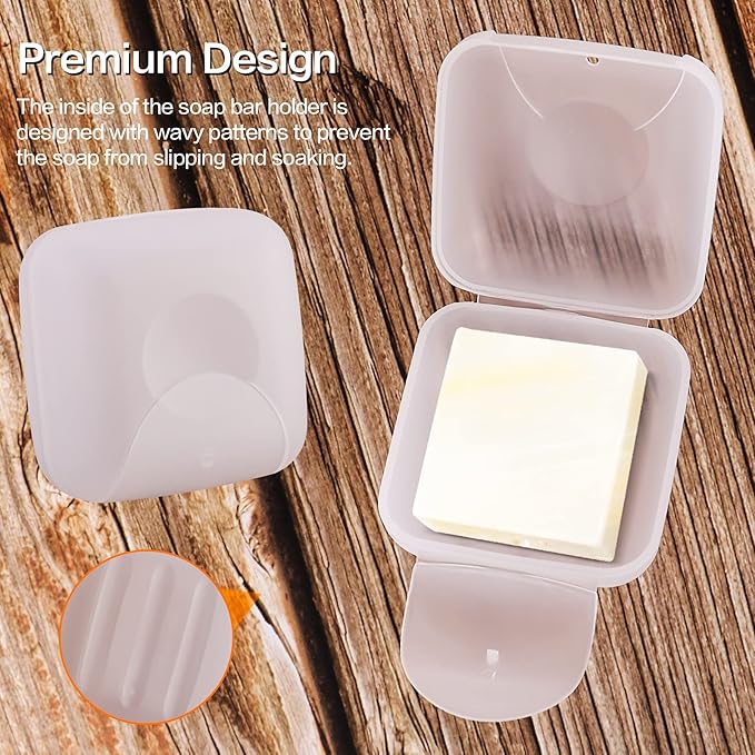 2 Pcs Small Size Plastic Soap Case Holder Container Box Home Outdoor Hiking Camping Travel,2.75 * 2.75 * 1.65 inch Clear