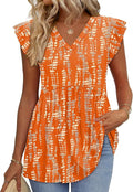 WIHOLL Womens Summer Tops 2026 Babydoll Shirts Ruffle Sleeve Spring Outfits Dressy Casual Blouses