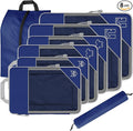 8 Set Compression Packing Cubes for Travel, Expandable Luggage Organizer with Shoe Bag & Laundry Bag - Lightweight Suitcase & Backpack Travel Essentials (Navy Blue)