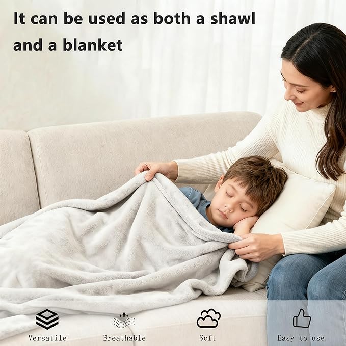 SNZ Wearable Blanket for Womens and Mens, Comfy Flannel Poncho, Snuggie Warm Shawl Wraps for Women, Birthday Gift Ideas