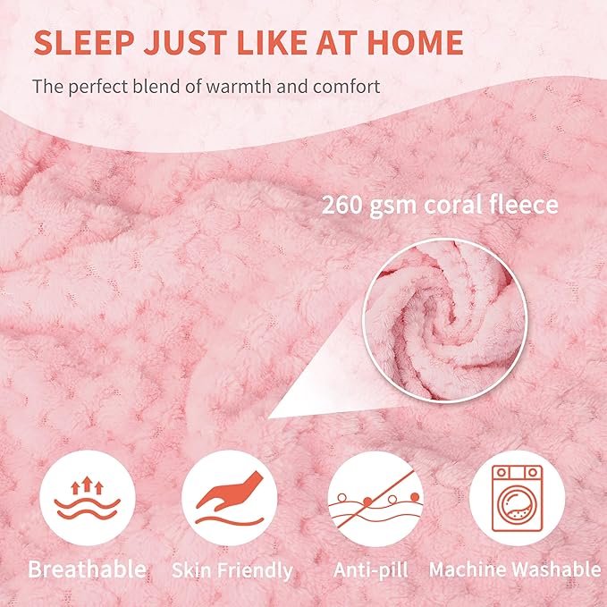Tirrinia Travel Blanket Compact with Bag, Soft Lightweight Wearable Blanket with Foot Pockets, Airplane Travel Essential Gift