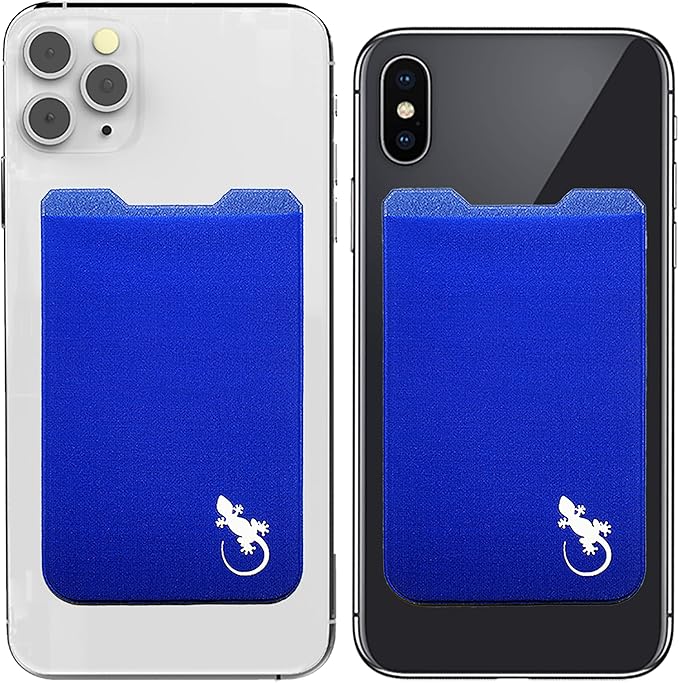 Phone Wallet - Adhesive Card Holder - Cell Phone Pouch - Stick on Lycra Pocket by Gecko - Carry Credit Cards and Cash